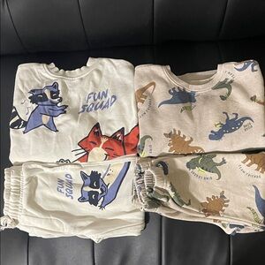 Kids Fun Squad and Dinosaur Set - Cream and Tan